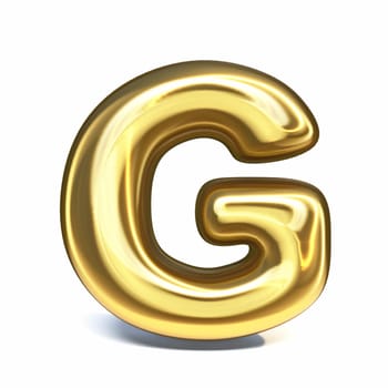 Golden font Letter G 3D rendering illustration isolated on white background