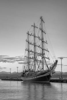 Large sailing ship in the Beagle Channel near Ushuaia, Argentina