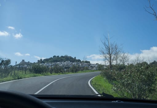 Traveling down by the Cadiz province mountain villages. Arriving to Gaucin, Andalusia, Spain