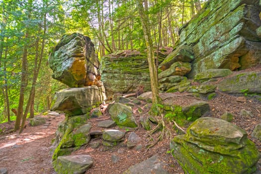 Rocky Ledges Amongst the Forest in Cuyahoga Valley National Park in Ohio