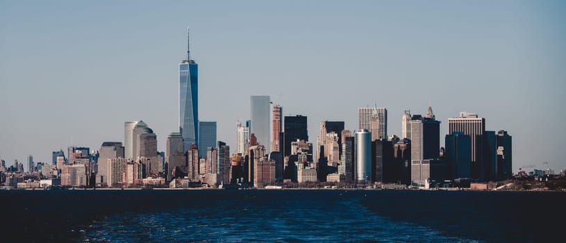 Panoramic view of Lower Manhattan, New York City, USA.
