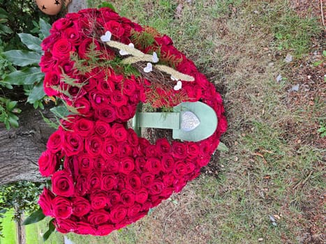 Heart shaped flower arrangement for funeral, Valentine's Day or wedding