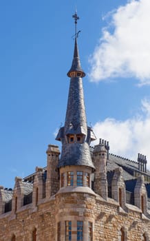 Casa Botines. Modernist building designed by Antoni Gaudi. Leon, Spain