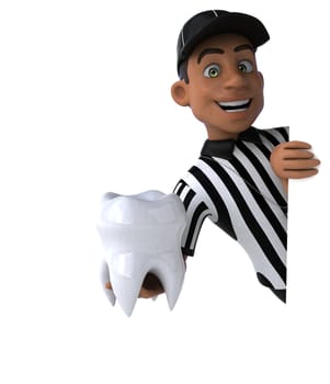 Fun 3D Illustration of an american Referee