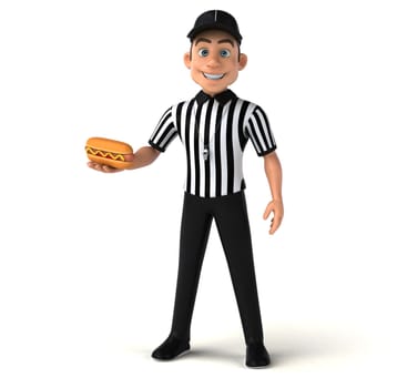 Fun 3D Illustration of an american Referee