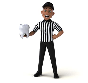 Fun 3D Illustration of an american Referee