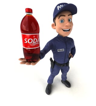 Fun 3D illustration of a cartoon Police Officer