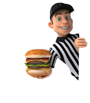 Fun 3D Illustration of an american Referee