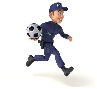 Fun 3D illustration of a cartoon Police Officer