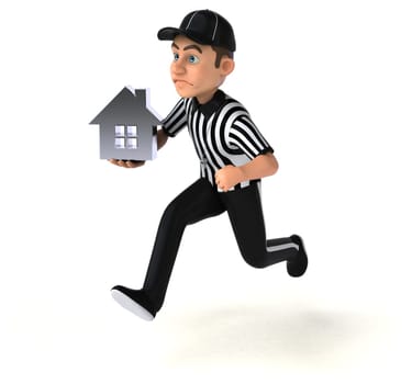 Fun 3D Illustration of an american Referee