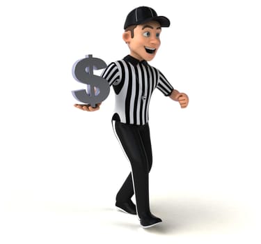 Fun 3D Illustration of an american Referee