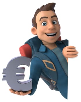 Fun illustration of a 3D cartoon backpacker