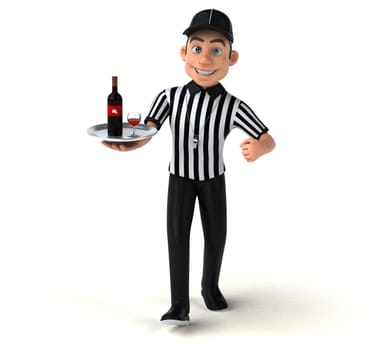 Fun 3D Illustration of an american Referee