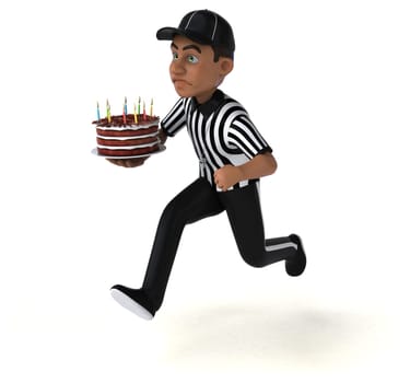 Fun 3D Illustration of an american Referee
