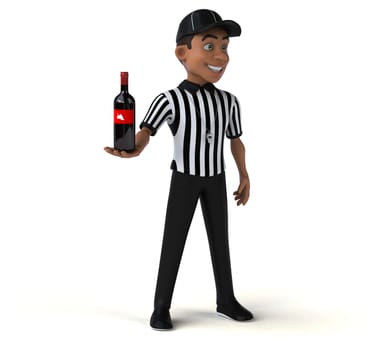 Fun 3D Illustration of an american Referee