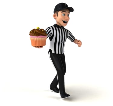 Fun 3D Illustration of an american Referee