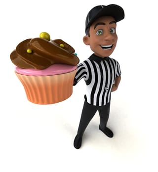 Fun 3D Illustration of an american Referee