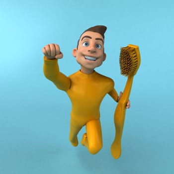 Fun 3D cartoon yellow character
