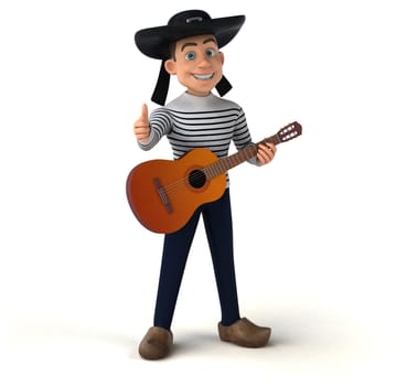 Fun 3d cartoon breton character