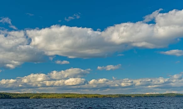 Summer Clouds Over the Great North Woods on Saganaga Lake in the Boundary Waters in Minnesota