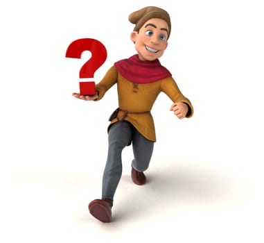 3D Illustration of a medieval historical character