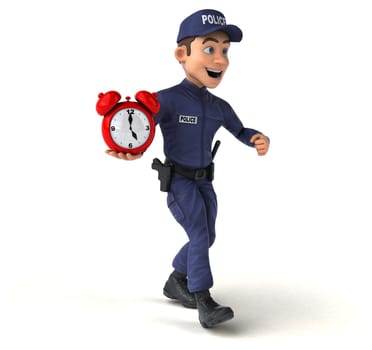 Fun 3D illustration of a cartoon Police Officer