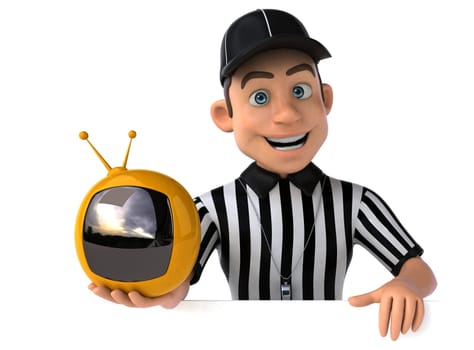 Fun 3D Illustration of an american Referee