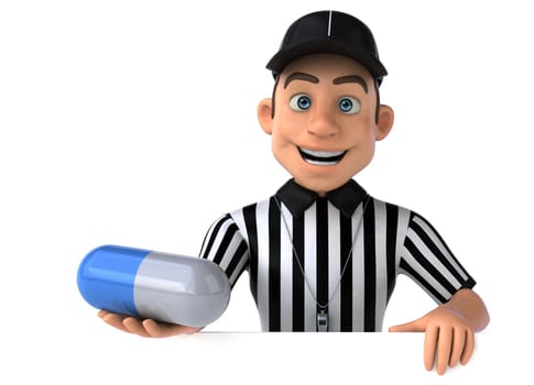 Fun 3D Illustration of an american Referee