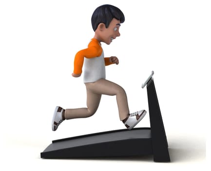 Fun 3D cartoon Asian teenager .