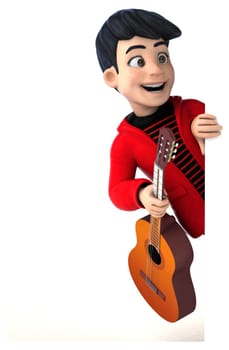 Fun 3D cartoon teenage boy