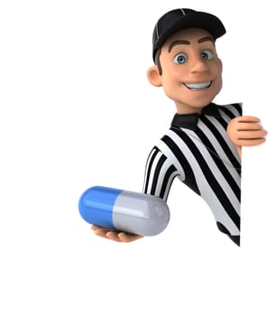 Fun 3D Illustration of an american Referee