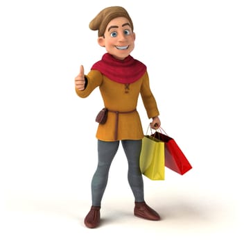 3D Illustration of a medieval historical character
