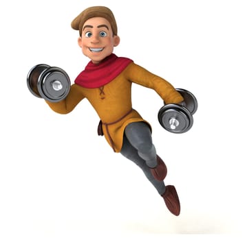 3D Illustration of a medieval historical character