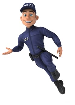 Fun 3D illustration of a cartoon Police Officer