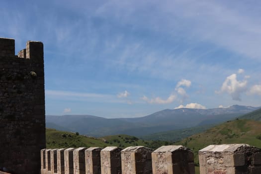 beautiful castle fortress old stone resistant battlements