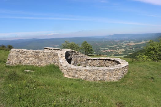 beautiful stone enclosure for wolf hunting in the past