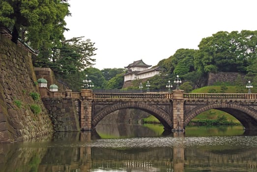 Japanese Imperial Palace and Moat in the Imperial Complex in Toyko, Japan