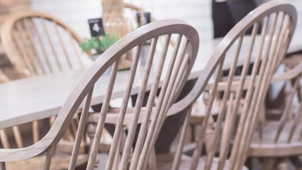 Modern dining room with dining table, Scandinavian style .party family time concept idea.wooden furniture vintage style feeling home concept for decoration