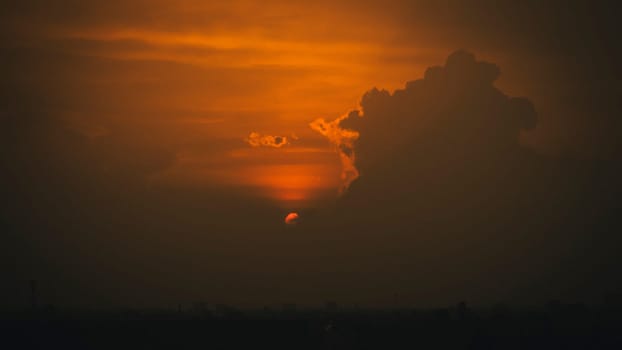 panorama of the silhouette city .Contour of skyscrapers, panorama of the city. sunset background