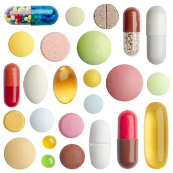 different color pillsDrugs and medicines