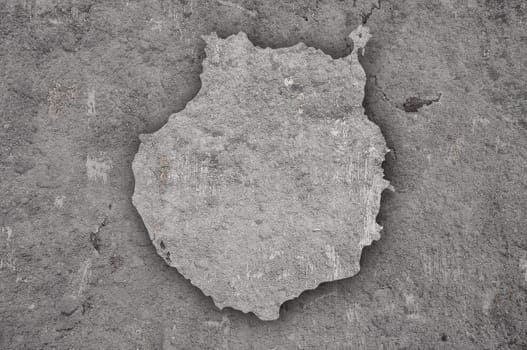 Map of Gran Canaria on weathered concrete