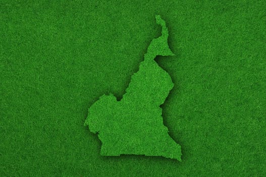 Map of Cameroon on green felt
