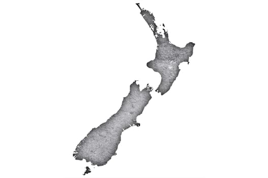 Map of New Zealand on weathered concrete