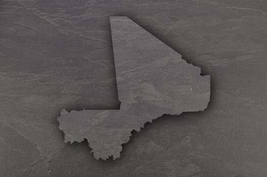 Map of Mali on dark slate