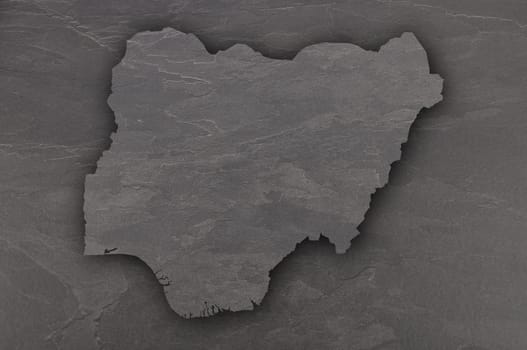 Map of Nigeria on dark slate