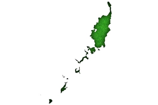 Map of Palau on green felt