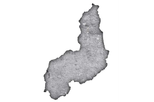 Map of Piaui on weathered concrete