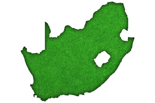 Map of South Africa on green felt