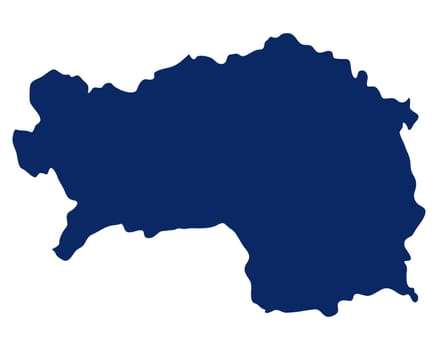 Karte von Steiermark in blauer Farbe