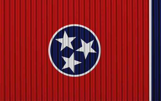 Flag of Tennessee on corrugated iron